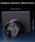 WiFi Eyepiece For Telescope With Slick 4.3 Inch HD Screen And 1080P Real Time Imaging, eyepiece aperture 26mm-47mm dimensions