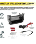 Ultimate Double and Single DIN Car Stereo Installation Kit for 2006 to 2017 Non-Amplified General Motors Rides showing dash kit and accessories.