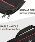 Close-up of a black zipper and handle detail on Red Knife Roll Bag With Zipper Pocket Made From Oxford Cloth Chef Knife Holder.