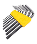 Heavy Duty Cr V Steel Hex Key Wrench Set With Chamfered Tips For Furniture Assembly And Workshop Maintenance Long Short Arm Metric Bits in yellow holder