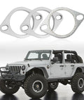 Beefy 2.5 Inch Two Bolt Exhaust Flange Repair Kit With Premium Stainless Steel Muffler Gasket And Rugged Exhaust Bolts For No Sweat Underbody Auto Fix And Rattle Free Exhaust Performance with three stainless steel flanges.  