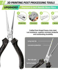 6-inch needle nose pliers from Must Have 76 Piece 3D Printer Tools Kit with ergonomic handle and durable steel construction.