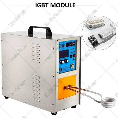 Heavy Duty 15KW Digital High Frequency Induction Heater With Seamless Automatic Temp Control And Tough Water Cooled Design for metal heating.