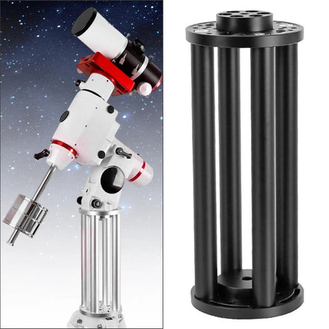 Equatorial Telescope Mount Extension Pole 300mm Metal Riser For EQ5 Mounts Outdoor Black Durable Compact Adapter