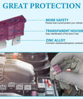 Keep Your Daily Driver Running Smooth With This Nifty 408 Piece Standard Mini And Micro2 Blade Fuse Assortment Kit Featuring Slick Color Coded Replacement Fuses For Fast Fixes On Cars Trucks Rvs And Boats With Puller. Purple 40 amp fuse held in a gloved hand, showcasing transparent housing for easy identification.