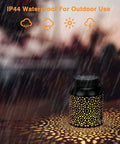 Outdoor Solar Lanterns Pack of 2 Waterproof Hanging Lanterns With Handles, intricate glow under rainfall, garden decor