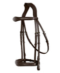 Anatomic English Bridle With Padded Fancy Leather And Rubber Reins Poll Relief Crownpiece For Show Jumping And Eventing Ergonomic