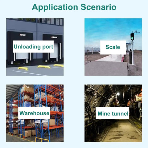 Industrial Led Traffic Stop Light With Bright Red And Green Lenses Plug And Play Toggle Switch For Loading Bays application scenarios including unloading port, warehouse, scale, and mine tunnel.