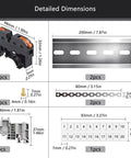 Heavy Duty DIN Rail Terminal Blocks Kit With Inline Universal Compact Wire Connectors For Easy Installation, dimensions