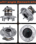 Rear Wheel Hub Bearing Assembly Driver Left Side For Lexus ES300 ES330 ES350 And Toyota Avalon Camry Highlander Solara ABS Models 5 Lug 2001-2012 Replacement Wheel Hub Kit Durable Ready To Roll - multi-angle view showing 5-lug ABS assembly.
