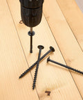 Heavy Duty Exterior Wood Screws No 14 X 4 Inch, 50 Piece Set With Self Drilling Tips on wooden boards