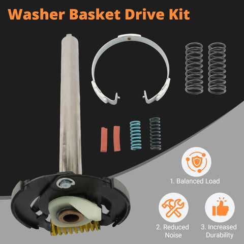 Washer Basket Drive And Brake Assembly Repair Kit For Top Load Washers Replaces WP64208 285209 388952 And Restores Spin, Safety, Longevity Fits Whirlpool Maytag Kenmore KitchenAid Jenn Air And More