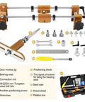 DIY Friendly Door Lock Hole Opener Kit For Wooden Doors Pro Grade Mortiser Jig With 3 Drill Bits Easy Install Parts Layout