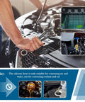 Mechanic using Six Piece Silicone Vacuum Hose Kit With 4.9 Ft Of Flexible Vacuum Lines And Tube Cutter, Size Range 1/8 In To 3/8 In on car engine