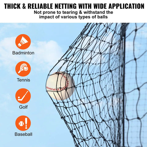 Baseball impacting 55 Foot Baseball Batting Cage Net For Baseball And Softball Training Pro Level Hitting Practice Net with Door