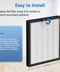 2 Pack Vital 100S Replacement Filter For Vital 100S And 100S-P Air Purifier, 3-In-1 High Efficiency Activated Carbon Filter For Home Use