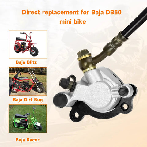 Left Hydraulic Disc Brake Master Cylinder Caliper Assembly for Baja Doodle Bug DB30 Blitz Dirt Bug Mini Bike Go Karts