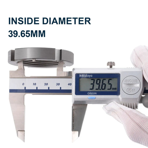 Caliper measuring inside diameter of Locking Hub Spindle Nut Conversion Kit 32720 For Dana 44 And Dana 30 CJ Front Axles