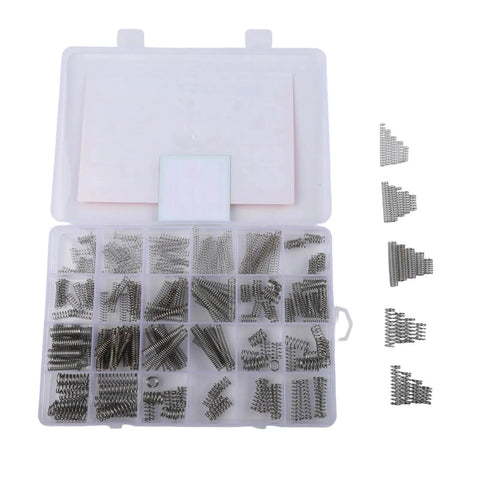 KoiLykke 300Pcs Compression Springs Assortment Kit With 23 Sizes For Mechanical Repair Diy Projects In Storage Box, 304 Stainless Steel Small Mini Springs Perfect For Auto Bicycle And Door Fixes That Are Super Cool. clear storage box with assorted 304 stainless steel springs