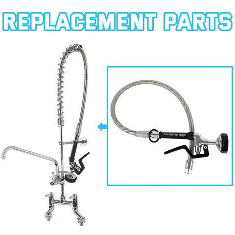 Heavy Duty Pre Rinse Sprayer With 38 Inch Flexible Hose Pro Grade Commercial Sprayer replacement parts display