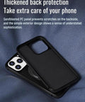Badass Shockproof Case for Iphone 13 Pro Max with Built In Quick Mount showing thickened PC back protection on a fabric background.