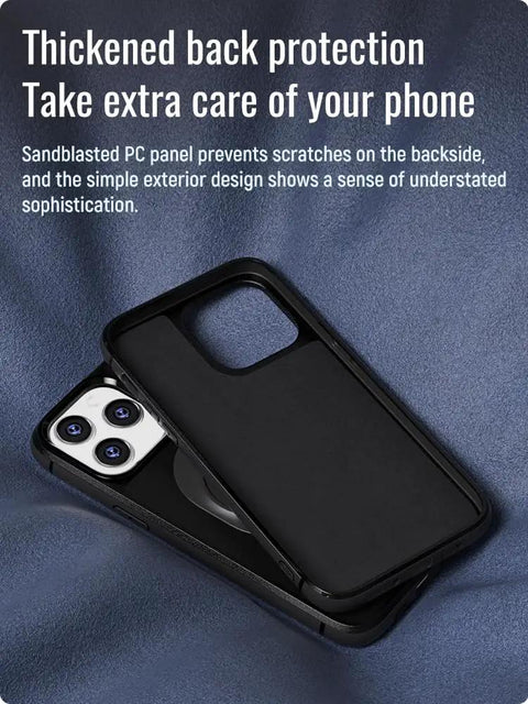 Badass Shockproof Case for Iphone 13 Pro Max with Built In Quick Mount showing thickened PC back protection on a fabric background.
