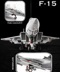 F 15 Eagle Fighter Jet Building Block Set With 262 Pieces including cockpit and missile details for kids 8 and up