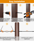 Installation steps for 80 Pack Black T316 Stainless Steel Left And Right Handed Lag Screws For One Eighth Inch Cable Railing Deck And Stair Wood Post Hardware Kit With Easy Tensioning No Turnbuckle Needed Rust Resistant.