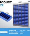 Heavy Duty 75 Drawer Parts Cabinet With 26 By 9 By 36 Inch Steel Frame And ABS Drawers Multi Purpose Nut And Bolt Organizer