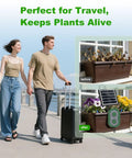 Before and after using solar drip irrigation system for gardens and balconies, auto watering kit set it and forget it.