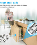 Stainless Steel Drawer Slides With Ball Bearing, Full Extension Side Mount Cabinet Runners, Tough As Nails 100 Lb Load, 18 Inch Glide Rails detail