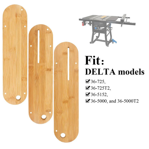 Three Piece Zero Clearance Insert Set For Table Saws With Riving Knife Slot Fits 36 725 725T2 5152 5000 5000T2 Snug Fit