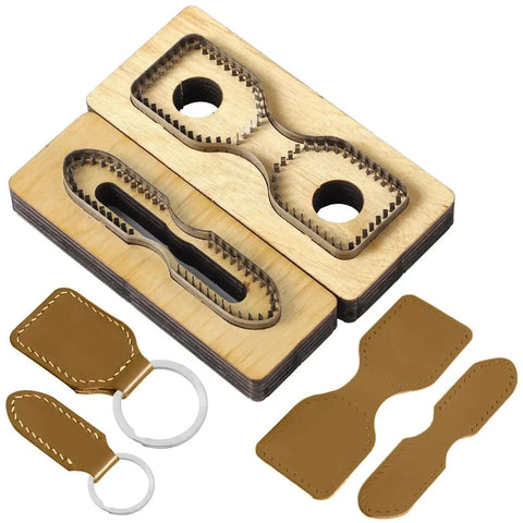 Two Piece Leather Cutting Dies Set With Pro Grade Versatility For DIY Leather Crafts Includes 4.33 x 0.91 In And 4.65 x 1.61 In Cutting Molds