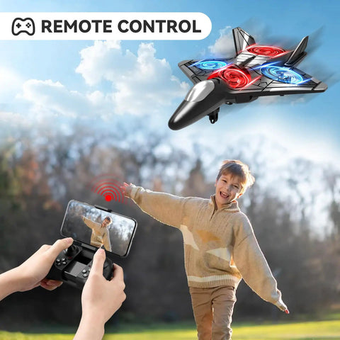 Dope Camera Equipped RC Plane With Light For Kids And Adults Foam Drones 360 Degree Flip Stunts in flight outdoors