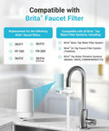 Image showing faucet with Faucet Water Filter Replacement For Brita Filter And On Tap Filtration System 4 Pack Premium Coconut
