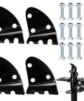Four Piece 9 Inch Post Hole Digger Blades Serrated Auger Replacement Drill Bits For Digging Hard Soil Tree Roots And Pit Digger Accessories With Carbon Steel Spiral Edge Heavy Duty with screws