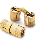 Two Pack Copper Barrel Concealed Cabinet Hinges Hidden Brass Door Hardware For Gift Boxes Cabinets Doors And Furniture Durable Rust Proof 24mm