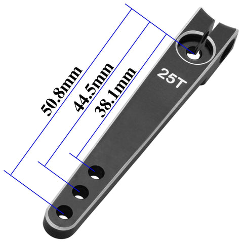 Three Pack 25T Aluminum Servo Arms Horns for RC Crawlers, Cars, Planes and Boats, Fits Futaba Hitec Savox Power HD Xcore 25T Servos