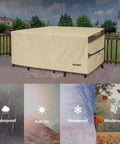 Heavy Duty Outdoor Patio Furniture Cover For Rectangular Tables And Chairs, Waterproof 600D Canvas Protector, installed view