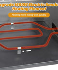 1650W Universal Electric Smoker Heating Element With Adjustable Thermostat Controller For Most Smokers And Grills Replacement Part Fits Masterbuilt Char Broil Dyna Glo Cuisinart And More installed view