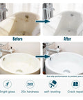 Before and after images showing 2K Epoxy Bath Tub Paint And Sink Refinishing Kit with twenty times thicker formula in white finish.