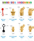 180Pcs SAE Brass Hydraulic Grease Fittings Kit Pro Grade With Straight One Eighth Inch And One Quarter Inch 45 Degree And 90 Degree Angles