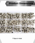 Grab This Awesome 115 Pcs Grease Fitting Kit With M6 M8 And M8 Nipples For All Your Auto Repair Needs Plus Nickel Plated Zerk Fittings That Are Super Durable And Ready To Go Straight Or At Angles. 115-piece kit in organizer tray