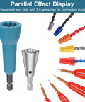 Two Pack Wire Nut Twister Set For Drill Chuck Quarter Inch, DIY Friendly Easy Wire Stripping And Twisting Tool shown with wires.