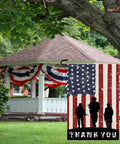 American Soldier Thank You Garden Flag 12x18 Burlap Double Sided for Fourth of July, Memorial Day outdoor display with flag stand