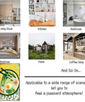 Collage showing various room settings including a kitchen, living room, and a Vintage Ramen Tin Sign Metal Wall Art 8x12 Inch Aluminum Poster