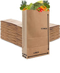 Stack of Food Grade Square Bottom Paper Bags For Lunchbox Ready Packing, Breathable Flat Bottom Carry Bags For Gifting, 6x4x11.5 inches