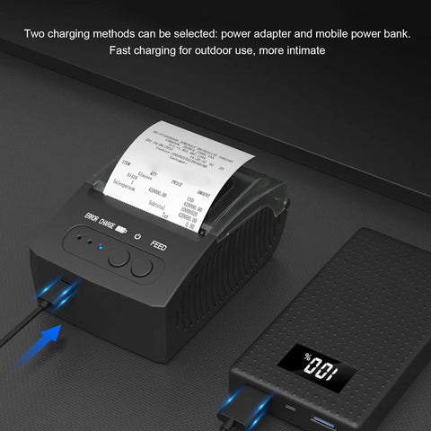 Thermal Label Printer Bluetooth Shipping Label Maker 58mm Wide 90mm Per Second Print Speed Dope Wireless Printing From Android Or iOS Phones And Tablets Auto Sleep Wake Built Tough For Home Office And Small Biz