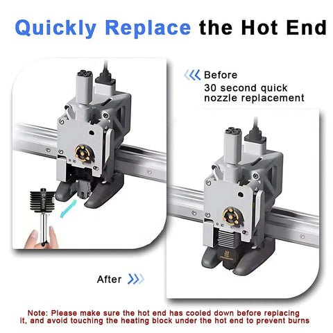 Pro Grade Drop In Multi Size Hotend Kit With 0.2mm 0.4mm 0.6mm 0.8mm Nozzles For A1 Mini And A1 3D Printers being installed.