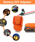 DIY Adapter for Ridgid 18V Hyper Battery Dock Power Connector for RC Cars, Trucks and eBikes with Fuse, 14AW Wire Terminals